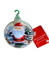 Christmas House Light/Music Santa Ornament Tree 6 Inches Tall
