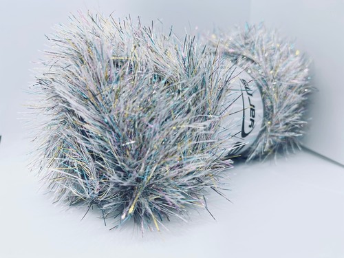 Pink Blue Gold Grey Eyelash Dazzle #71344 Ice Yarns Metallic Eyelash 100g 120yds - Picture 8 of 8