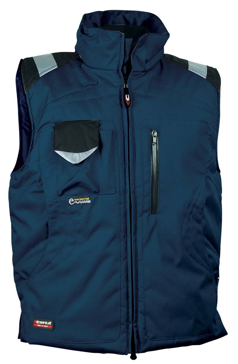 Cofra POLAR (02 NAVY/NERO) Tg. 44 GILET DA LAVORO IMBOTTITO IMPERMEABILE