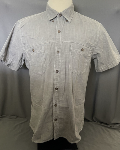 G.H. BASS & CO. Short Sleeve Button Up Gray Mens Size Large Outdoor Casual Shirt - Picture 2 of 8