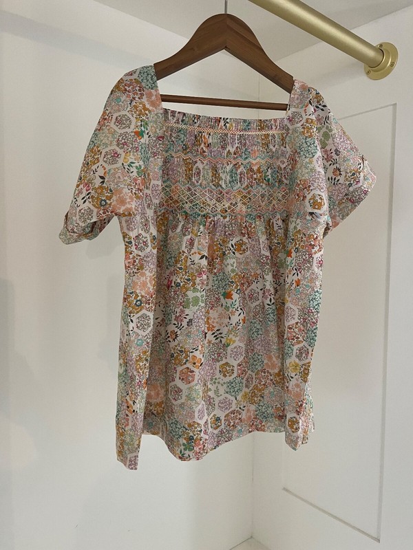 Size 12y old Bonpoint Incredible Liberty Blouse Smocked, Paysanne Style