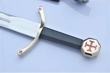 42" Scottish Knight's Templar Stainless Steel Sword with Leather Sheath.