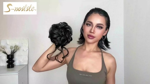 Curly Messy Bun Hair Piece Updo Thick Claw Clip in Hair Extensions Real As Human - 第 1 支影片,共 1 支