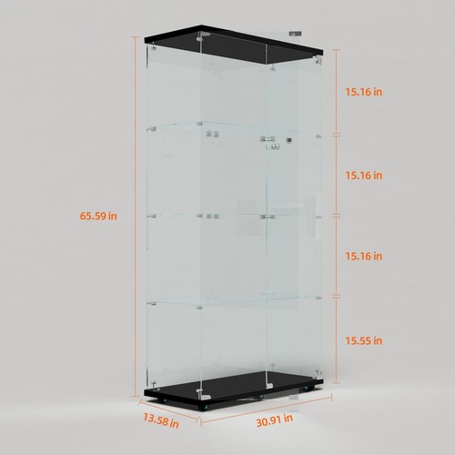 Tempered glass display cabinet, wine cabinet,storage cabinet with Bluetooth LED - Picture 17 of 40