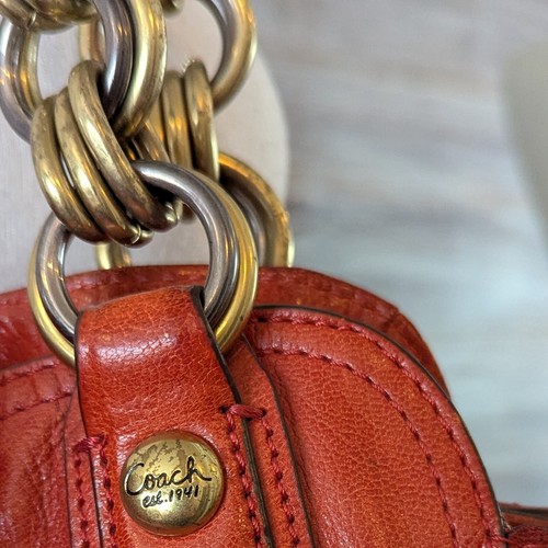 Coach Schultertasche Chelsea Flaggschiff curry orange Leder Drehverschlusstasche 17786 - Bild 4 von 16