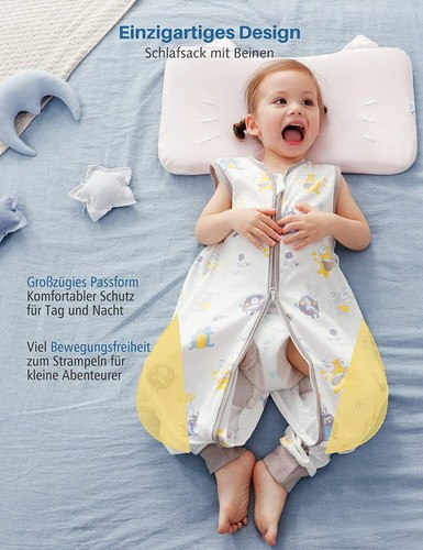 Baby Sommer Schlafsack mit Füßen 0.5 Tog Kinder Dünn Schlafsäcke mit Beinen - Bild 39 von 42