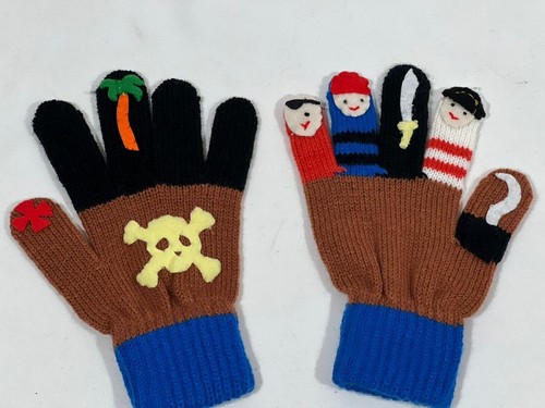 Kidorable Pirate Life Medium (6-8 Yrs) Knit Acrylic Finger Puppet GLOVES - Picture 9 of 24
