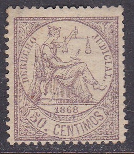 1868 - España - Fiscales - Derecho Judicial - 50 Centimos - Picture 1 of 2