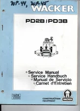 Wacker PD2B/PD3B Pump Service Repair Owner Operator Maint. Parts Catalog Manual