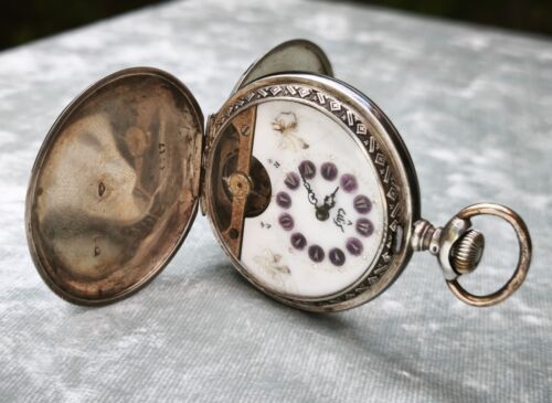 UNIQUE BEAUTIFUL NIELLO 8 DAYS SWISS POCKET WATCH FOR THE TURKISH MARKET WORKING - Picture 23 of 24