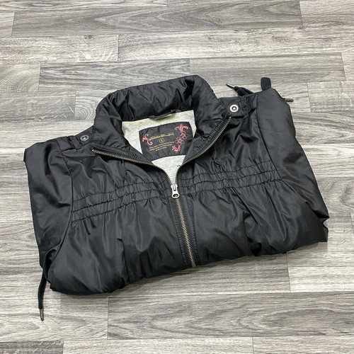 EDDIE BAUER Full Zip Up 3/4 Sleeves Black Windbreaker Jacket Women's Size Small - Picture 4 of 11