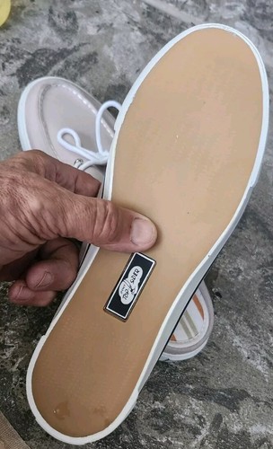 Women Sperry Top-Sider Mule Boat Shoes Slides Tan Canvas size 10 M - Picture 7 of 7
