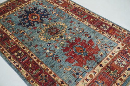 4 x 6 ft Blue Bidjar Afghan Hand Knotted Wool Traditional Oriental Area Rug - Picture 5 of 17