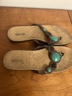 Kenneth Cole Womens Turquoise & Brown Thong Sandal Sz 11 — photo 2