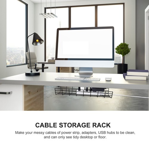 2 Pcs under Table Cable Management Rack Office Desk Wire Organizer - Afbeelding 2 van 12