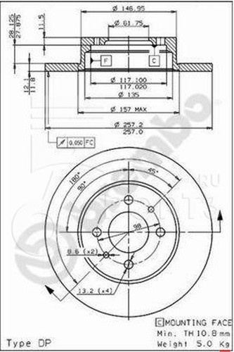 Coppia dischi per Fiat 124 Spider, Argenta, Regata e Ritmo (08436510) - Bild 2 von 2