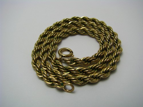 1/20 12K GF GOLD FILLED CHAIN TWISTED ROPE NECKLACE CHAIN by Rhythm USA ca1950s - Picture 2 of 9