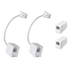 4 Pack Converter Adapters RJ11 Male to RJ45 Female  2 In-Line Couplers Phone
