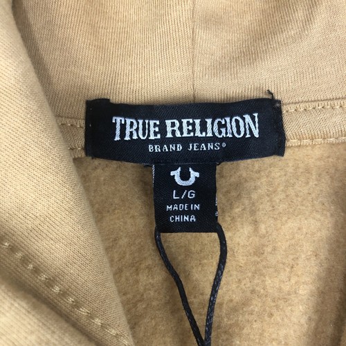 Nuevo Con Etiquetas $119 TRUE RELIGION Buda Cremallera Miel Mostaza Sudadera con Capucha Para Hombre Talla L - Imagen 4 de 13