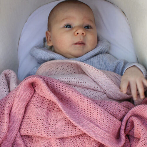2PK Bubba Blue Nordic Bamboo 70x90cm Soft Cellular Blanket Baby 0-12m Berry/Rose - Picture 3 of 6