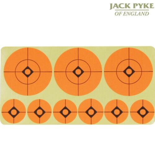 JACK PYKE 10 BLATT ZIELAUFKLEBER 1"" 1,5"" 2"" 3"" DURCHMESSER SCHUSSLUFTGEWEHR - Bild 3 von 5