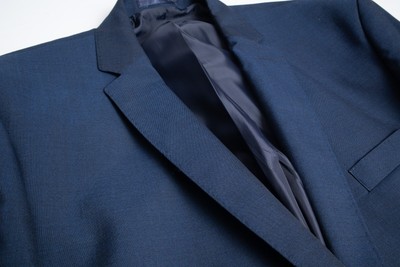 Pierre Cardin Men's Ink Blue Tailored Fit Wool Blend Suit - 2-Piece Modern Business Suit