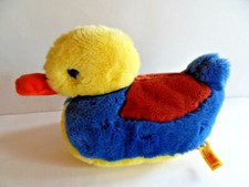 Steiff duck button flag squeaker stuffed animal Germany 932