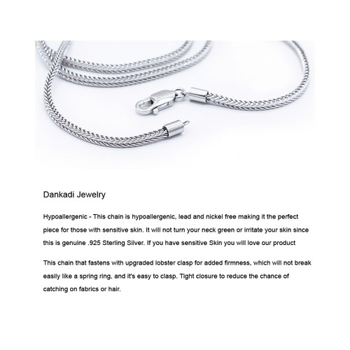 Collana catena coda di volpe 2mm argento sterling 925 originale Italia tutte le misure 18"-28" - Foto 4 di 6