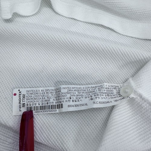 Zara Mercerized Men’s Polo Shirt Short sleeve oyster white black trim size XL - Picture 9 of 12