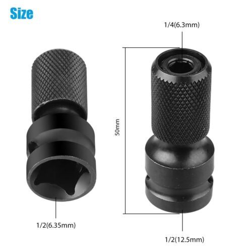 2X Hex Ratchet Socket Adapter Drive 1/2" Square To 1/4" Converter Impact Tool - Picture 4 of 16