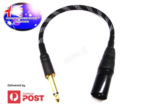 From OZ Quality 1/2/5PC 40cm XLR 3-Pin Male 6.35mm 1/4" Male TS Mono Cable Lead - Picture 51 of 210