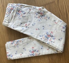 New Gap Kids 1969 Girls White Floral Super Skinny Stretch Denim Jeans Pants 10