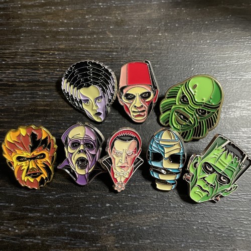 Set Of 8 Universal Monsters Soft Enamel Pins NEW