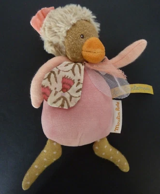 U8. DOUDOU PELUCHE MOULIN ROTY LES TARTEMPOIS CANARD OISEAU ROSE ORANGE TTBE - Photo 1/3