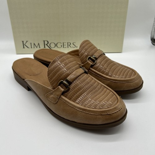 Kim Rogers Biden Brown Faux Leather Slides Womens Sz 8.5 M NIB - Picture 2 of 11
