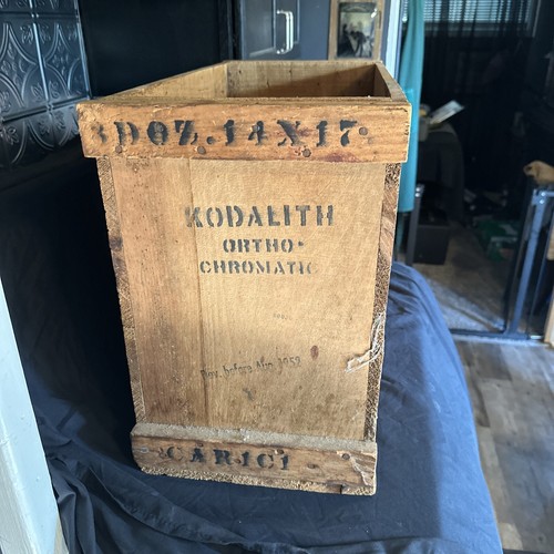 1952 Original Kodak Cameras Wooden Carrying Box Crate Ortho Chromatic “Exc Cond” - Picture 2 of 8