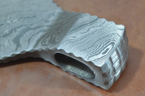 5.25" x 4" CUSTOM MADE HAND FORGED DAMASCUS STEEL VIKING HATCHET AXE HEAD - Picture 3 of 10