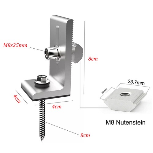 Alu Winkel Verbindungswinkel 90° Aluschiene Kreuzverbund Profil PV Solar Halter - Bild 2 von 17