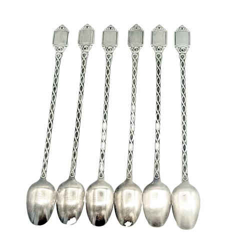 Schweden nummerierte Löffel Vintage 6er Set um 1920 Prima Cocktail 7 1/2" RAR - Bild 2 von 13
