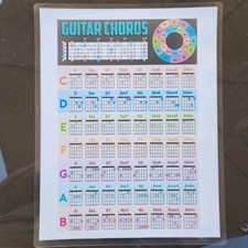Laminated Guitar Chord Chart 8.5" x 11" BUY 2 GET 1 FREE FAST SHIPPING 