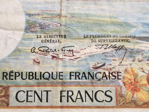 Tahiti, 100 francs, 1969, P-:23, VF + Gift! TA1 - Picture 4 of 9