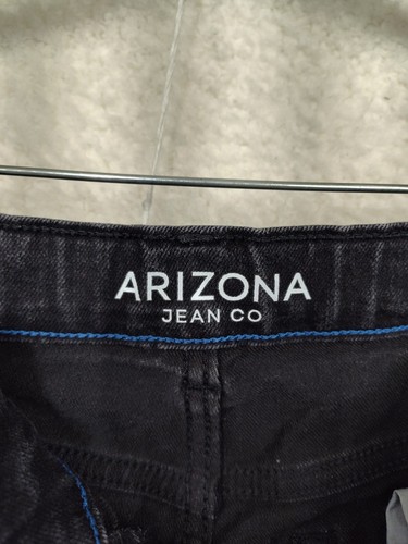 Arizona Jean Boys Jeans 16 Black Cotton Blend Straight Leg Flex Skinny Fit Denim - Picture 18 of 21