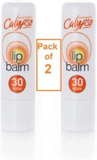 Calypso Sun Protection Lip Balm SPF30 High UVA/UVB Shea Butter Beeswax Pack of 2