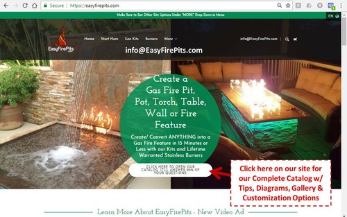 EasyFirePits vorgeklemmtes Gasfeuerstellen-Kit & Lifetime Warr 316 Edelstahlbrenner - Bild 141 von 150