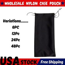 WHOLESALE BULK 12PC NYLON CASE POUCH SUNGLASS EYEGLASS SOFT CLOTH CARRY BAG