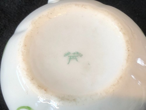 Antiguo cuenco/tarro de condimentos japonés con tapa y cuchara, pintado a mano - Imagen 10 de 13