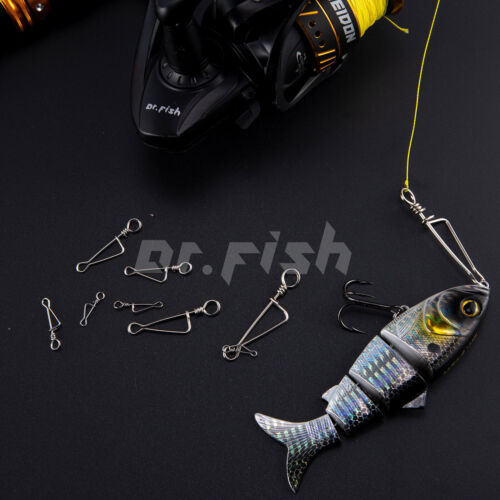 Gancho Fastlock 0#-8# 20/100 piezas Coastlock barril de pesca a presión giratorio de seguridad - Imagen 5 de 11