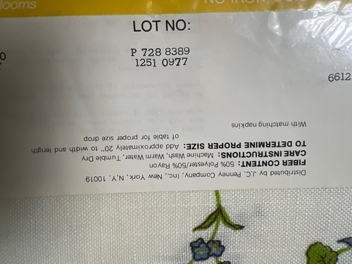 VTG Retro MCM Printed Floral Tablecloth 52 X 70 Excellent Condition NIP 1978 - Picture 10 of 16