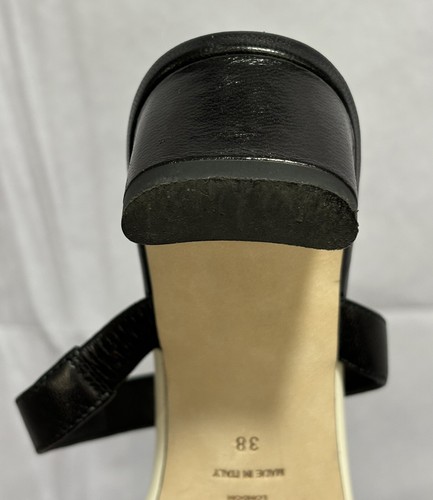 Jimmy Choo Kyda 35 Off-White Black Leather Sandals Dual Strap Low Heel NICE Shoe - Picture 17 of 24