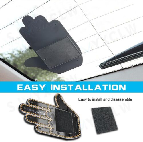Finger Gesture Light with Remote LED Car Back Window Funny Sign Hand Light - Picture 5 of 7
